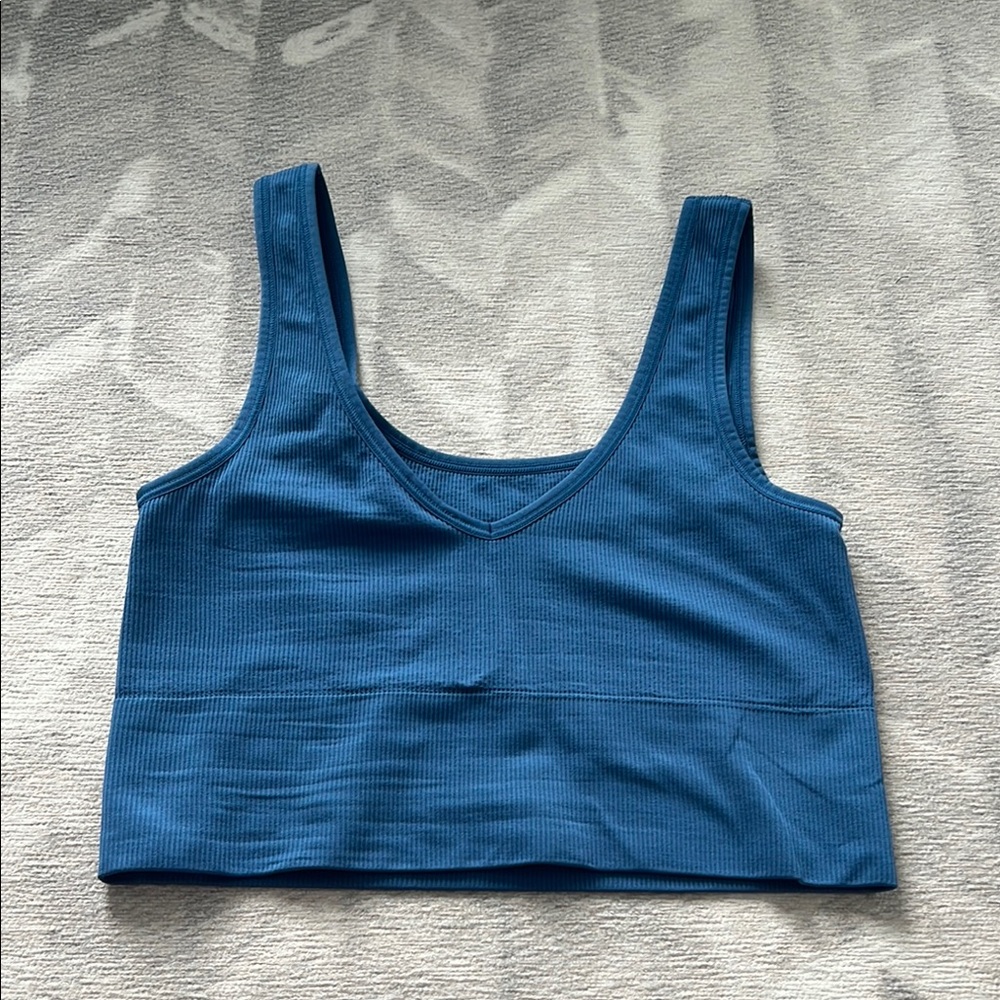Blue Athleta Transcend Ribbed Tank Top - Small